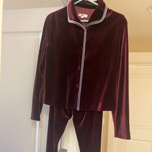 Dark Burgundy Velvet Jacket & Pants Set (BRAND-NEW)